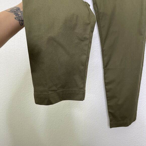 NEW Fabletics Mens High Side Chino 30x30 Green Slim Performance Stretch Khaki - Picture 8 of 14